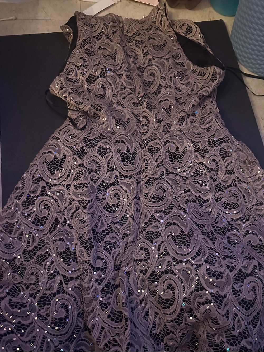 VENUS Lavender Lace Mini Dress with Sequins